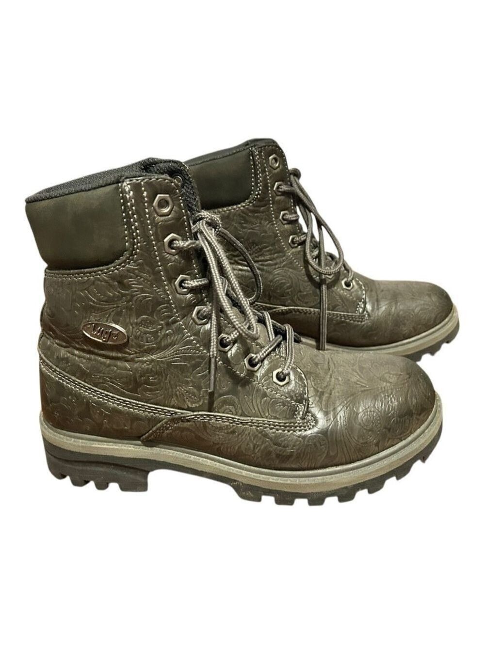 LUGZ Womens Empire Hi Lace Up Casual Ankle Boots Flexastride Slip Resistant 6.5